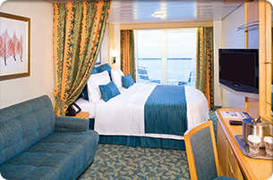 Imagen de un Camarote con balcón del barco de cruceros Adventure of the Seas de Royal Caribbean